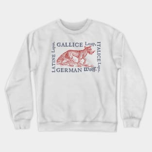 Medieval Wolf with Translations from year 1560 Crewneck Sweatshirt